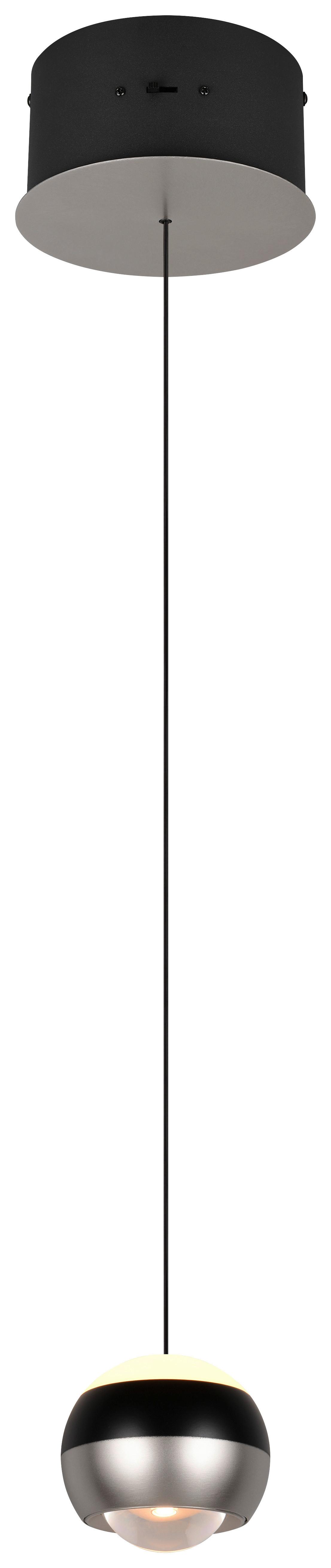 LED-Hängeleuchte Orbit max. 8 Watt - Schwarz/Nickelfarben, Design, Metall (15,5/15,5/150cm) - Trio Leuchten