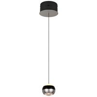 LED-Hängeleuchte Orbit max. 8 Watt - Schwarz/Nickelfarben, Design, Metall (15,5/15,5/150cm) - Trio Leuchten