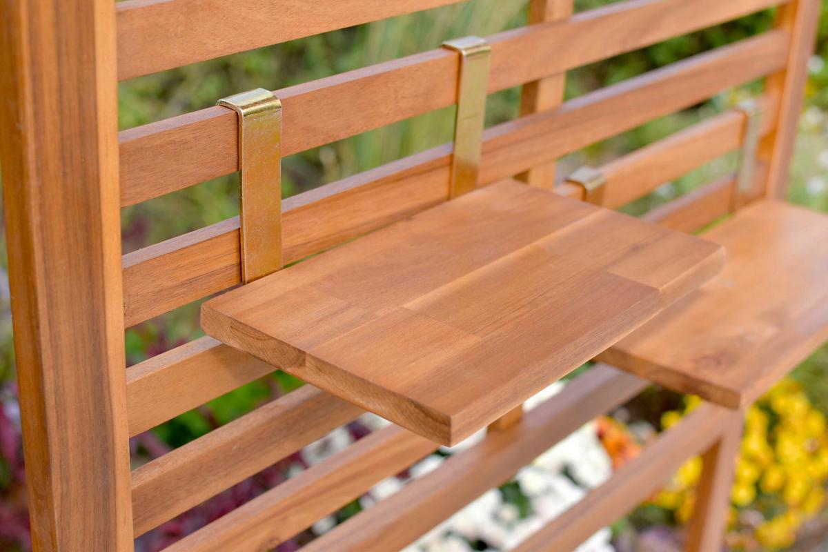 Sichtschutz mit Box Holz - Akaziefarben, KONVENTIONELL, Holz (80/170/45cm) - Gardenson