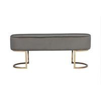 SITZBANK ATHEA 200 - Goldfarben/Grau, Design, Textil/Metall (105/42/40cm) - Kayoom