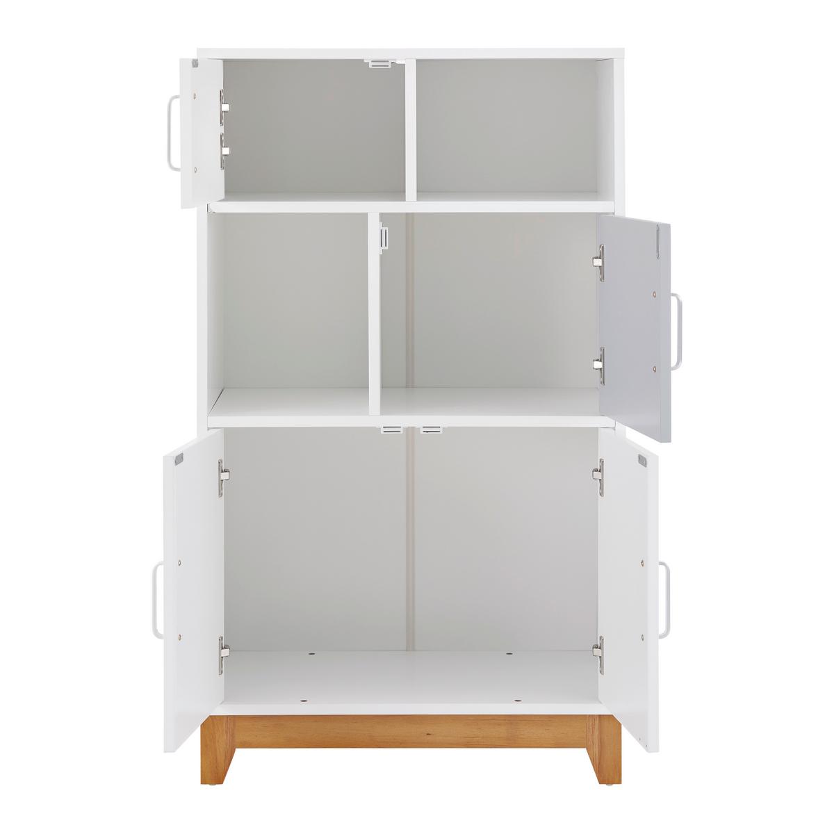 REGAŁ DLA DZIECI DANNY - kolor srebrny/kolor naturalny, Modern, materiał drewnopochodny/metal (60/103/34cm) - Bessagi Kids