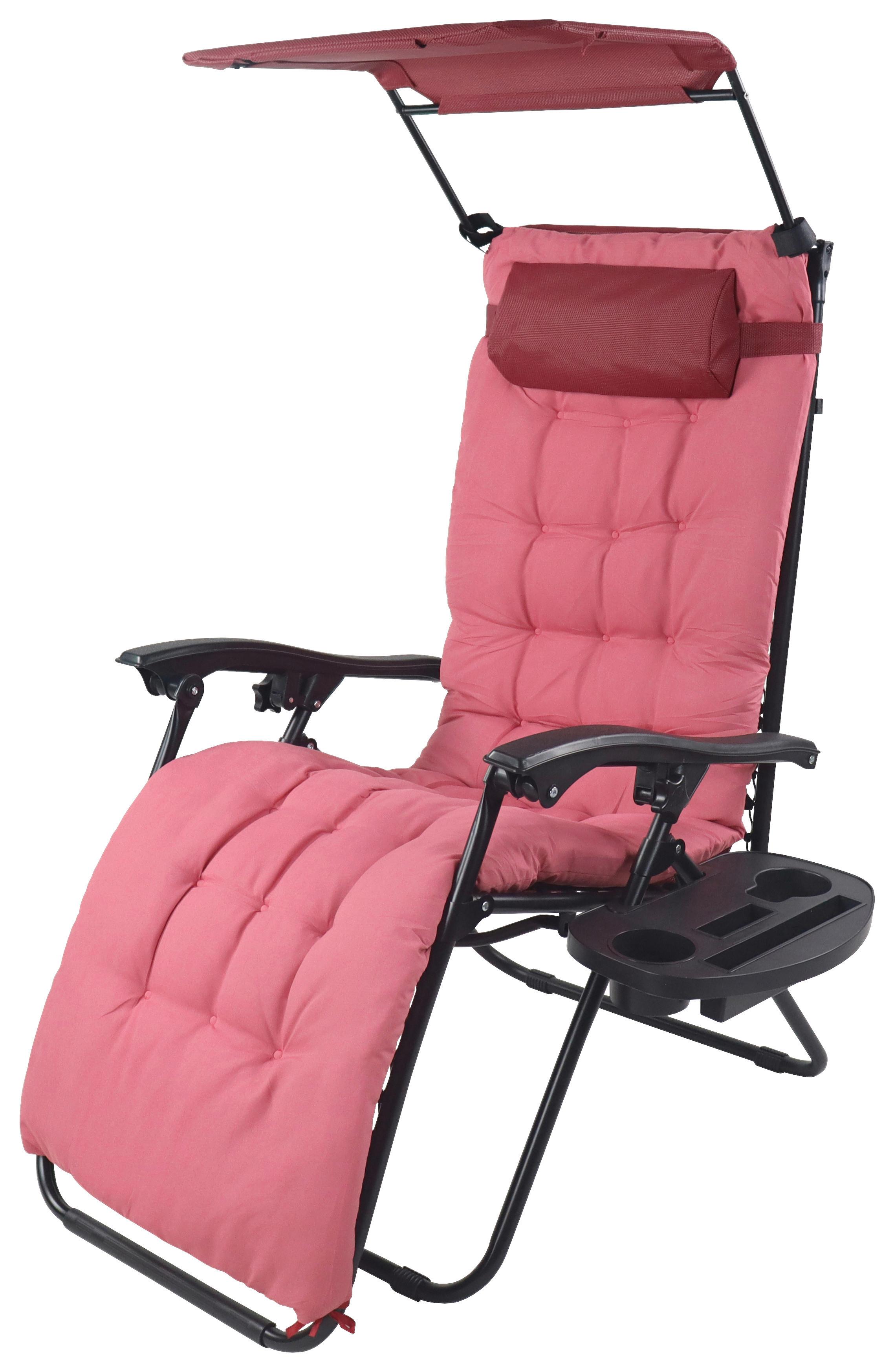 GARTENLIEGE MALTOSA XL - Rot, Modern, Textil/Metall (51/133/91cm) - Gardenson