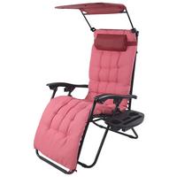 GARTENLIEGE MALTOSA XL - Rot, Modern, Textil/Metall (51/133/91cm) - Gardenson