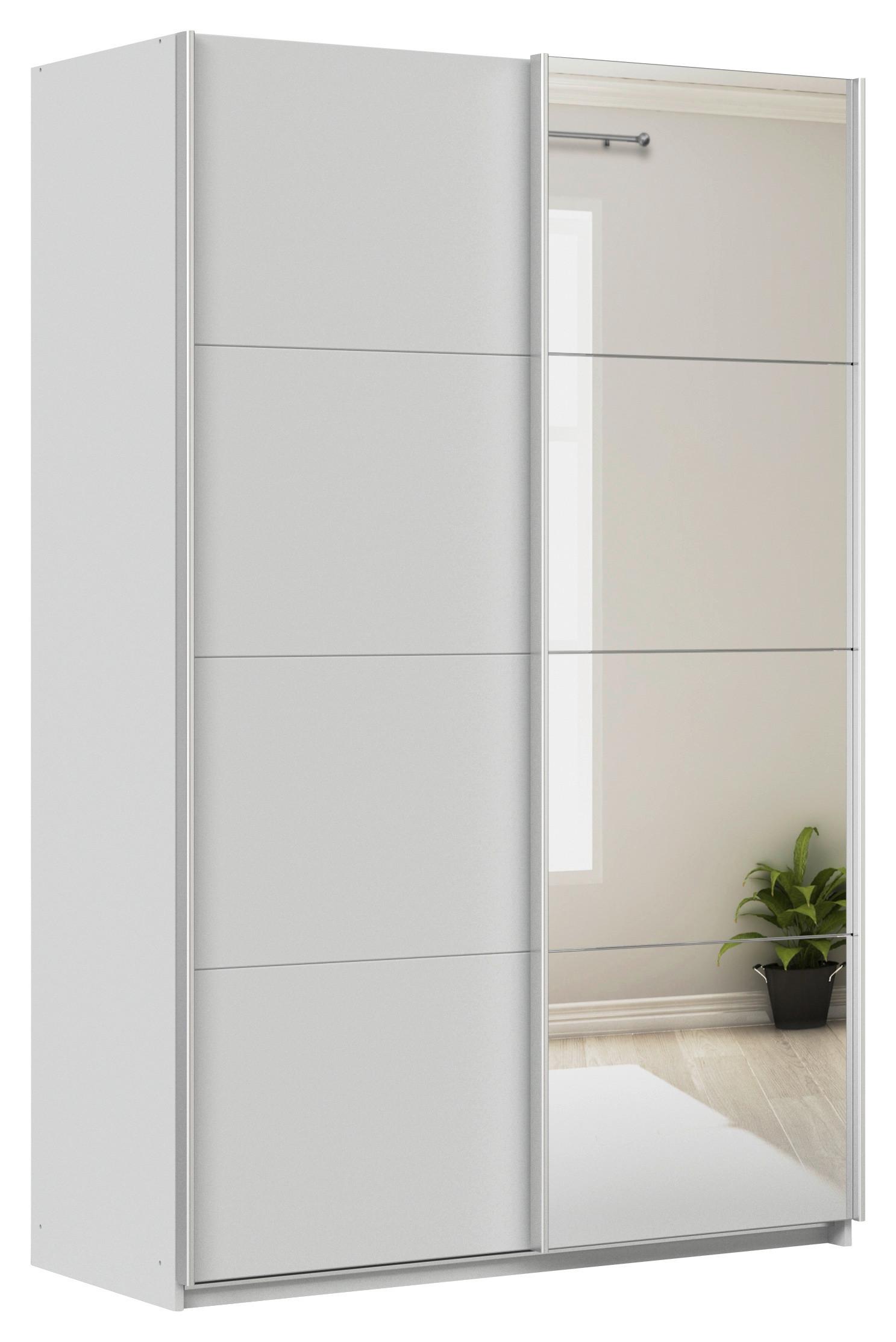 Ormar S Kliznim Vratima Feldkirch - srebrne boje/svijetlo siva, Moderno, drvni materijal/metal (136/210/62cm) - Modern Living