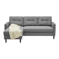 Wohnlandschaft Bergen Grau - Hellgrau/Schwarz, MODERN, Holz/Holzwerkstoff (192/82/138cm) - Based