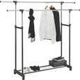 Kleiderwagen Chromfarben/schwarz - Chromfarben/Schwarz, Kunststoff/Metall (85-146,5/95-171/44cm) - MÖMAX modern living