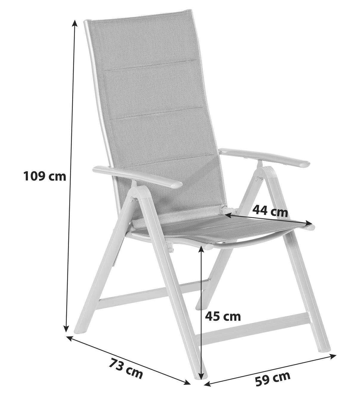 Zložljiv Vrtni Stol Taviano, 2 Kos, Siva - barve grafita, Romantika, kovina/tekstil (59/109/73cm) - Gardenson