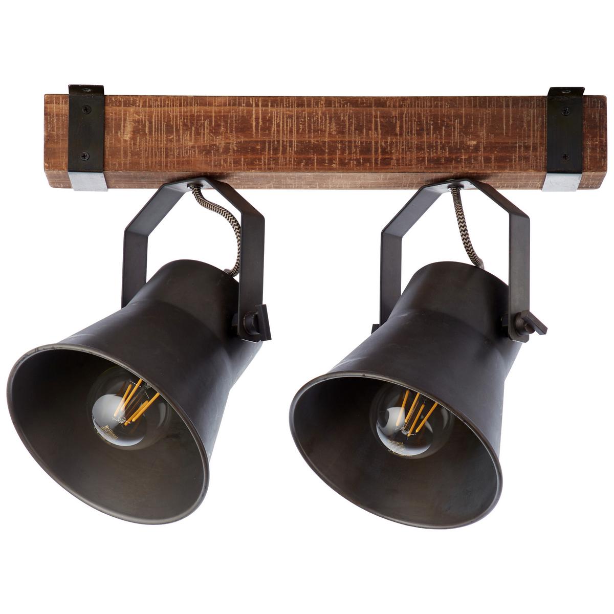 Deckenleuchte Plow in Schwarz max. 10 Watt - Schwarz, Design, Holz/Metall (40/24cm) - Brilliant