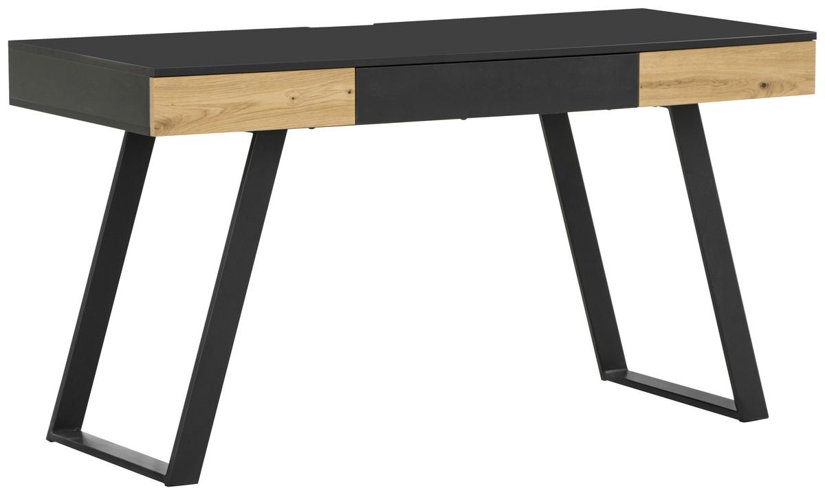 Pisalna Miza Viola, Siva, Barva Hrasta - siva/barve hrasta, Moderno, kovina/leseni material (140/60/76cm) - Modern Living