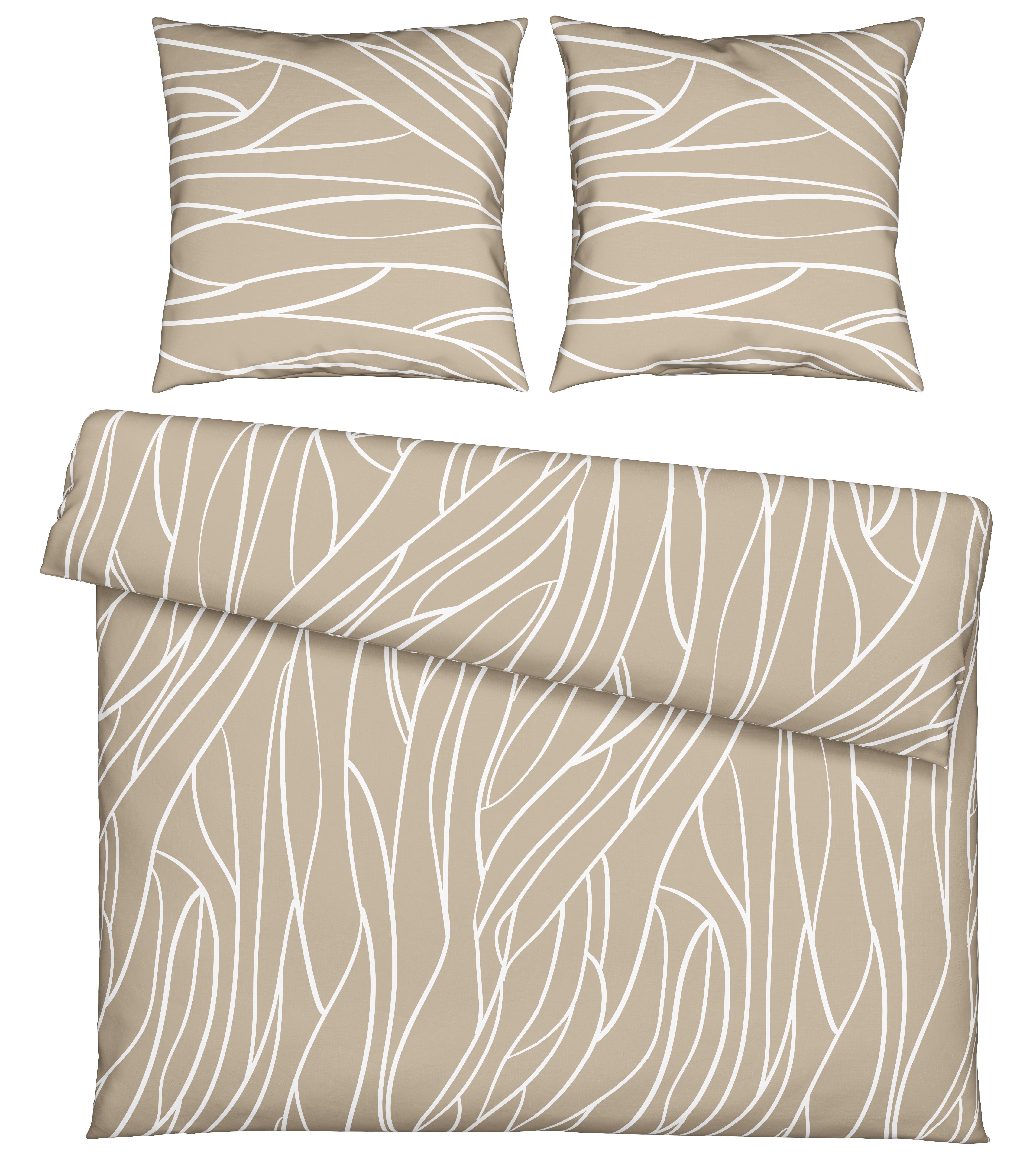 Bettwäsche Juliane XXL Hellbraun ca. 200x200cm - Hellbraun, KONVENTIONELL, Textil (200/200cm) - Mömax