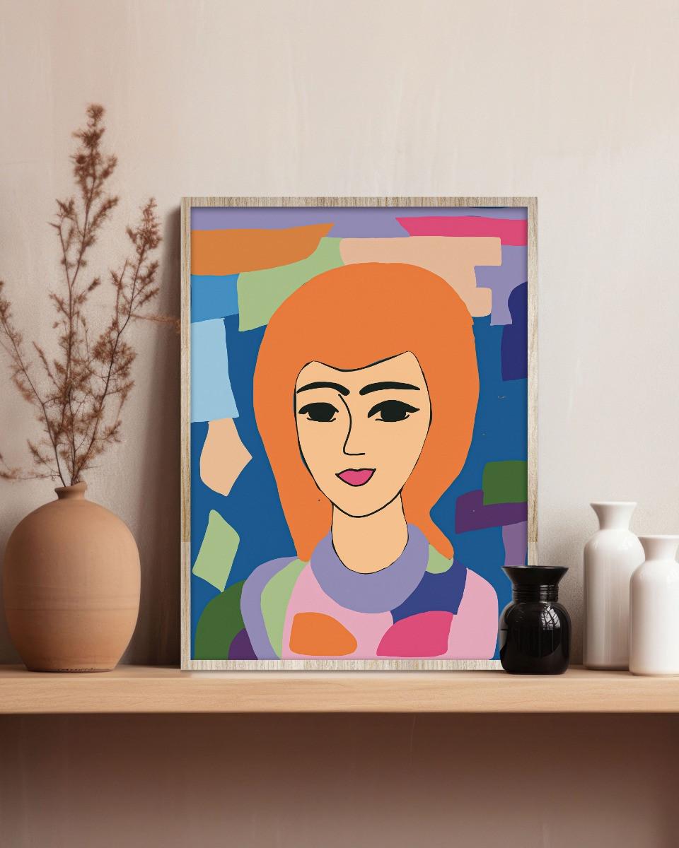 BILD URB-FUNKY-023-30X40-FRX-FRBL - Blau/Orange, Basics, Holz/Kunststoff (30/40/10cm)