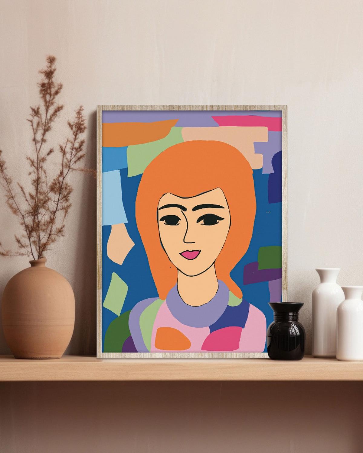 BILD URB-FUNKY-023-30X40-FRX-FRBL - Blau/Orange, Basics, Holz/Kunststoff (30/40/10cm)