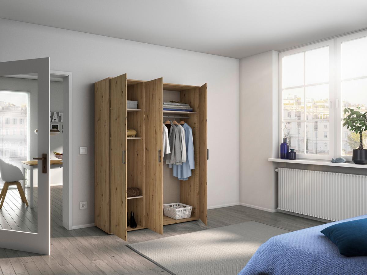 DULAP  USI ROTATIVE VOYAGER - stejar Artisan, Modern, material pe bază de lemn (140/194/53cm) - Modern Living