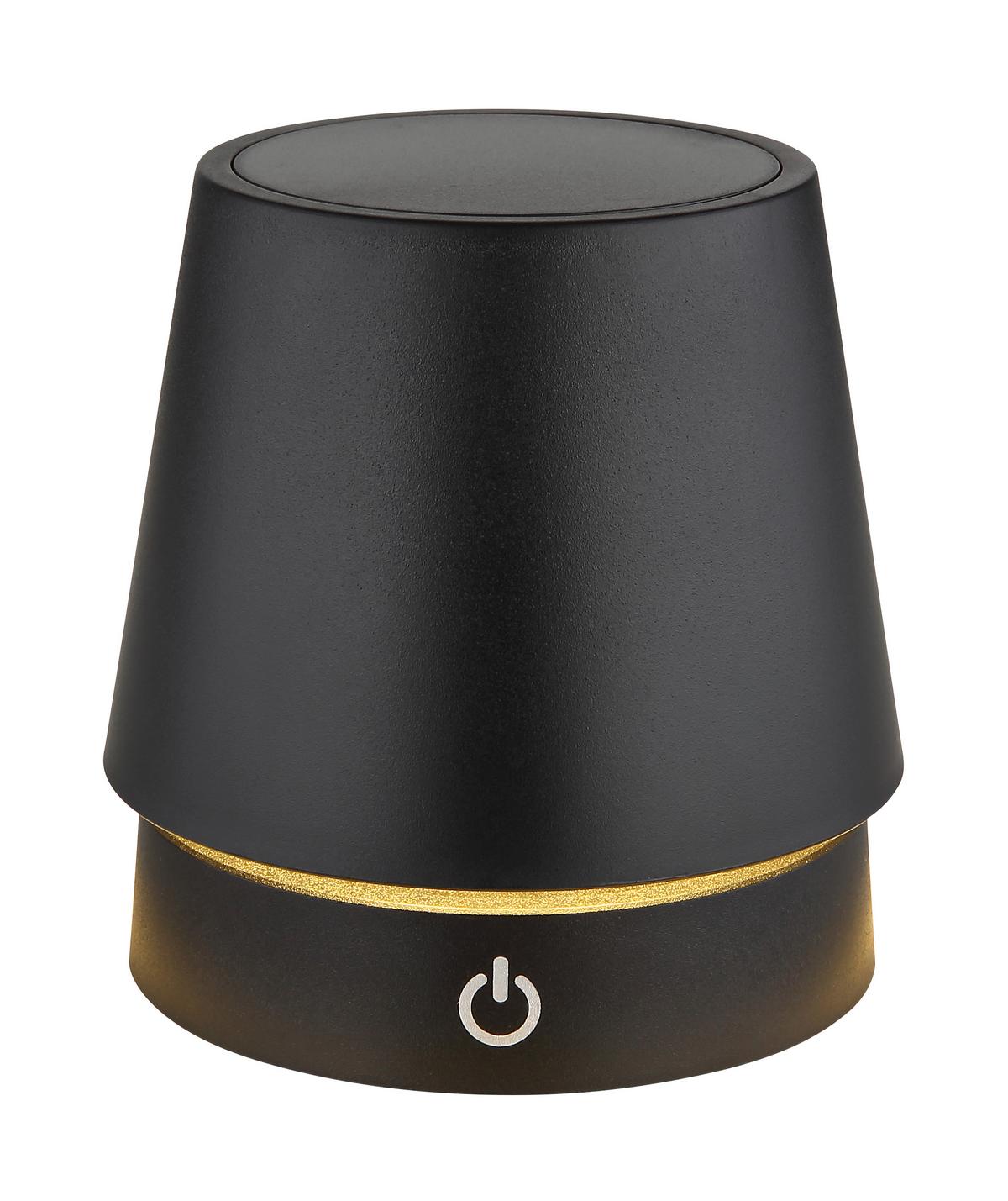 AKKU-TISCHLEUCHTE 58446B CARLOS - Chromfarben/Schwarz, Basics, Kunststoff/Metall (10,6/10,5-28cm) - Globo