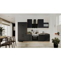 Kuhinjski Blok Z Aparati Capri, Črna, Barva Hrasta - črna/barve hrasta, Basics, kovina/leseni material (310cm) - FlexWell