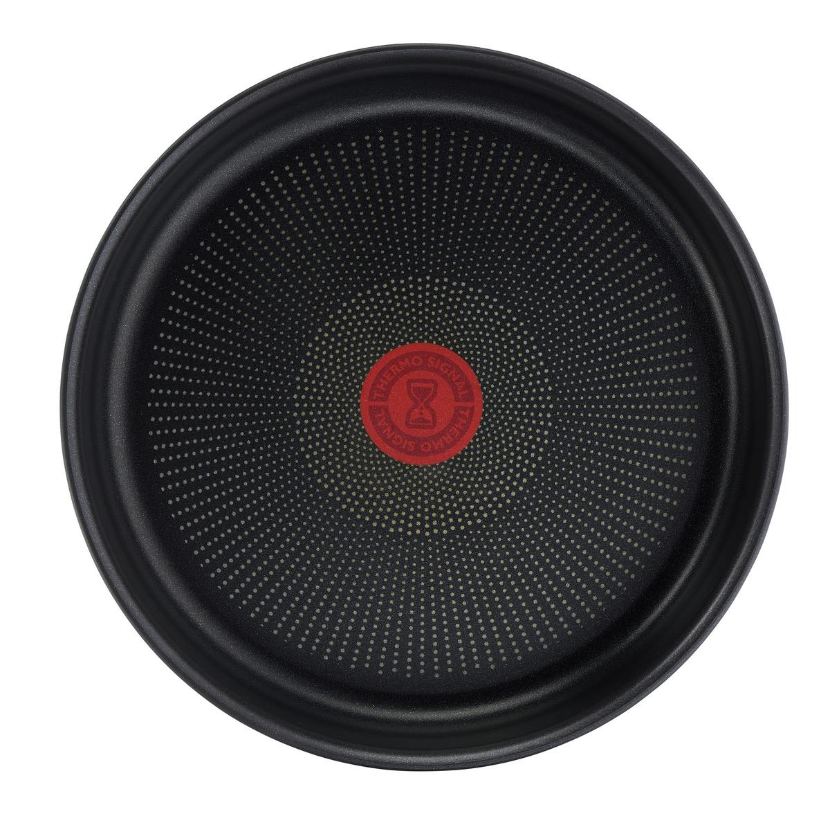 ZESTAW PATELNI L76491 TEFAL - ciemnoszary, Basics, metal/szkło (32,5/32,5/24cm) - Tefal