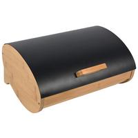 Brotbox Svea in Naturfarben - Schwarz/Naturfarben, MODERN, Holz/Metall (35/25/15,5cm) - Modern Living