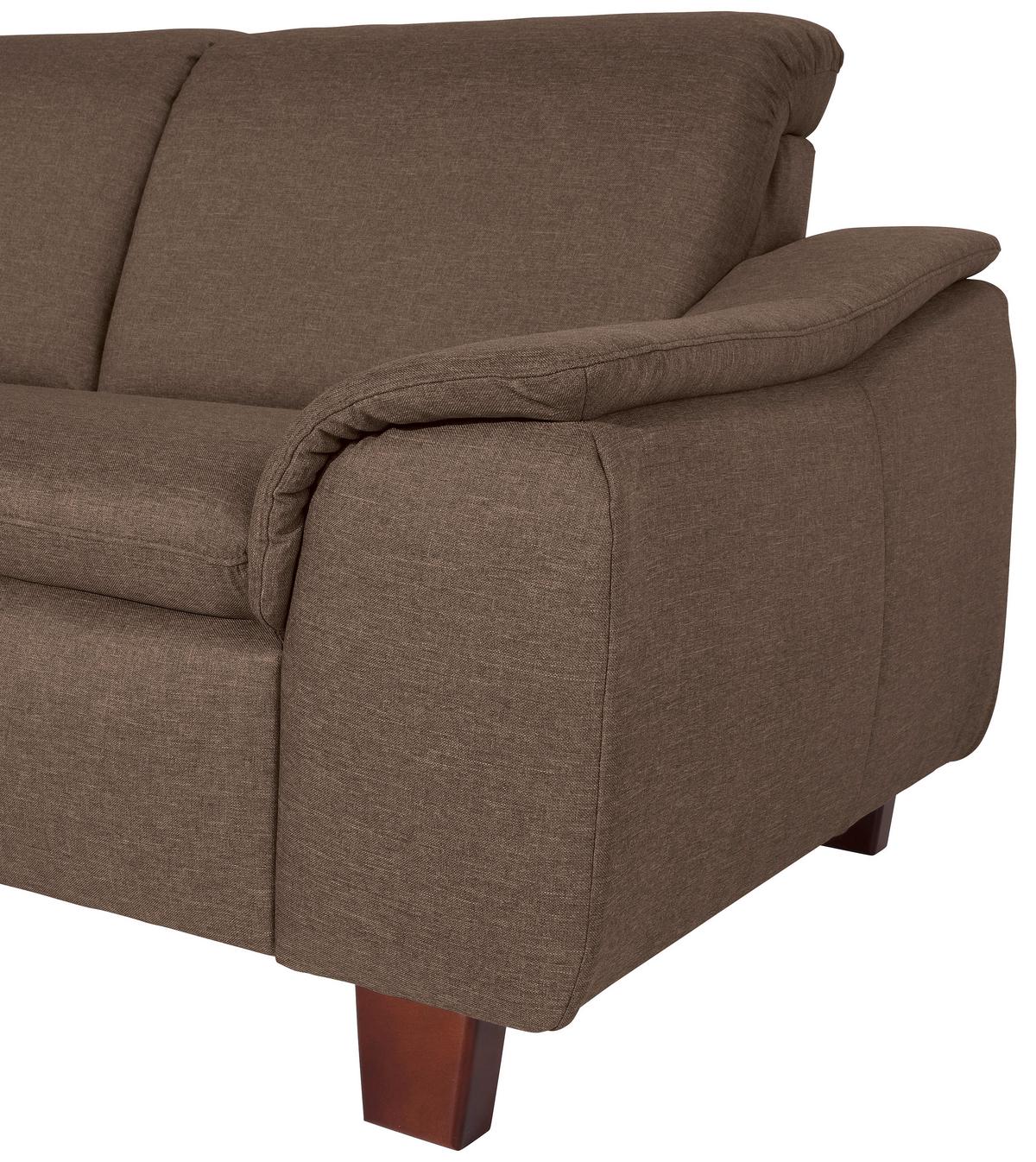 ECKSOFA AARON - Nussbaumfarben/Sahara, Design, Holz/Textil (187/247cm) - Max Winzer