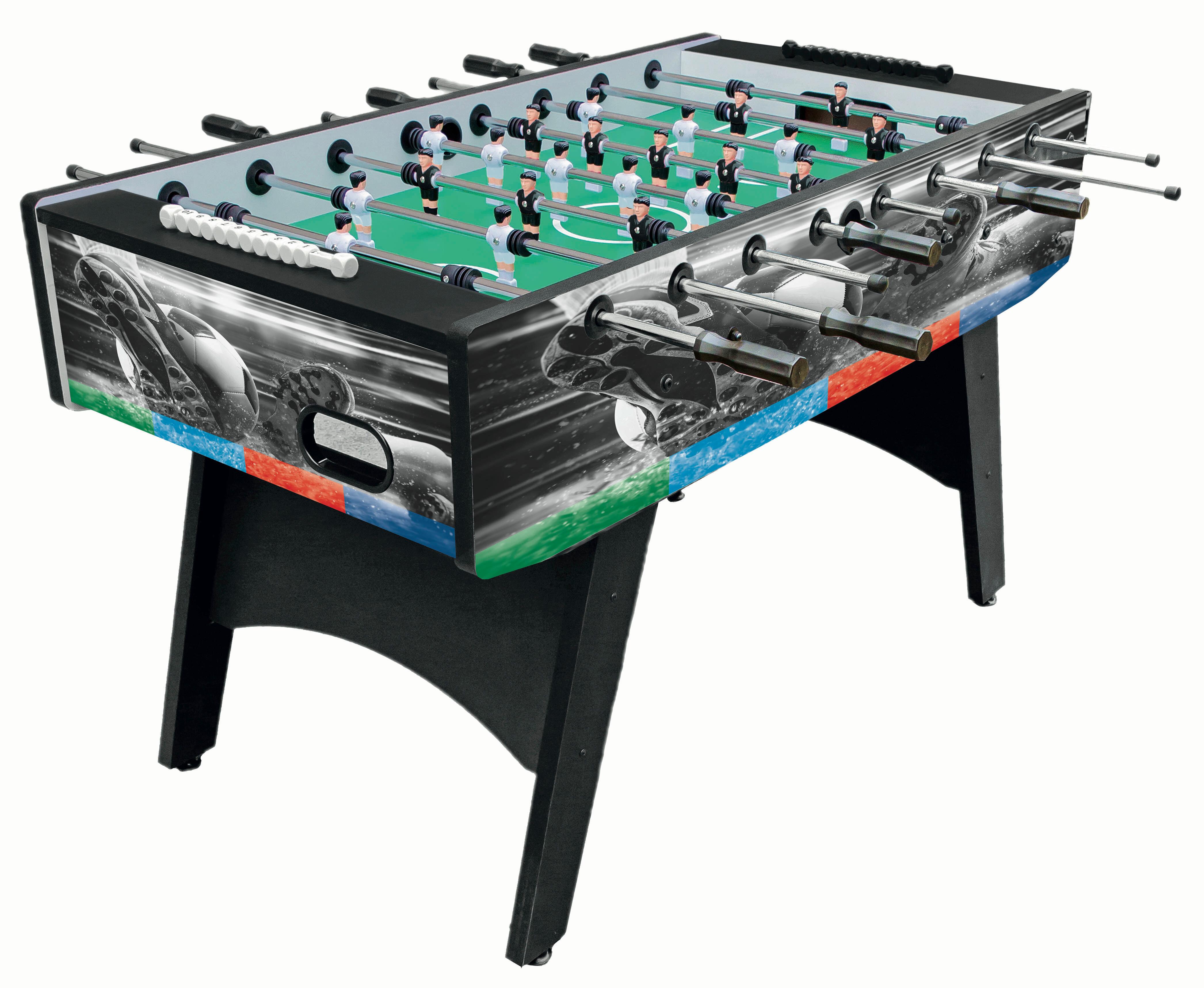Tischfußball Lukas Grün/Schwarz/Weiß - Schwarz/Weiß, Basics, Holzwerkstoff/Kunststoff (142/86/74cm) - Mömax