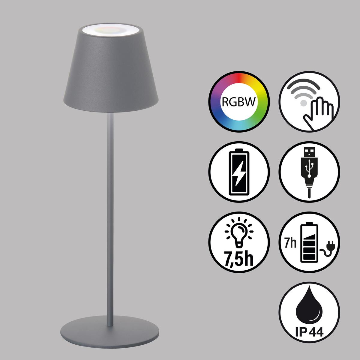 LAMPA STOŁOWA Z AKUMULATOREM 850212 COSENZA - czarny/kolor piaskowy, Konventionell, metal (12/38cm)