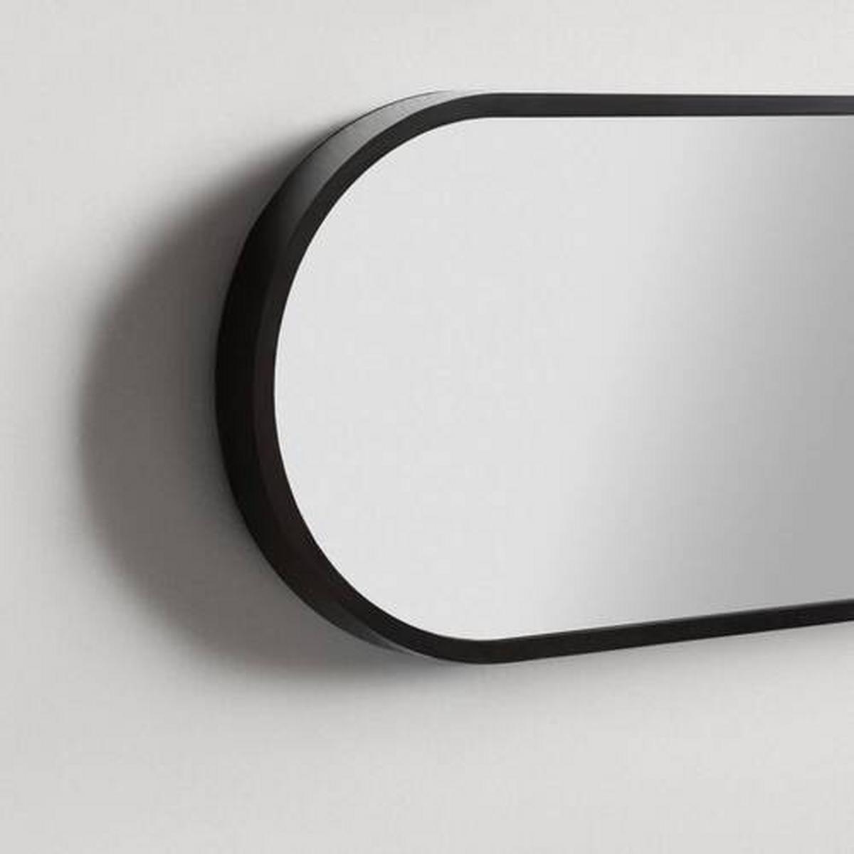Zidno Ogledalo Moni - crna, Moderno, staklo/plastika (20/101cm) - Modern Living