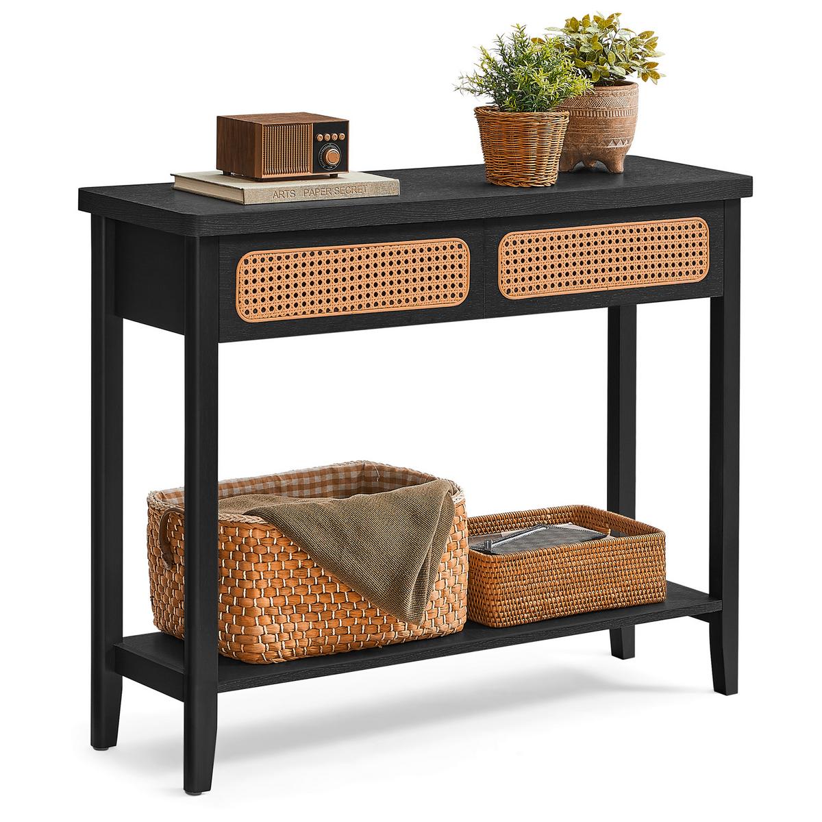Konsolentisch in Braun, Schwarz, MDF, eckig - Schwarz/Braun, Trend, Holzwerkstoff (100/80/30cm) - MID.YOU