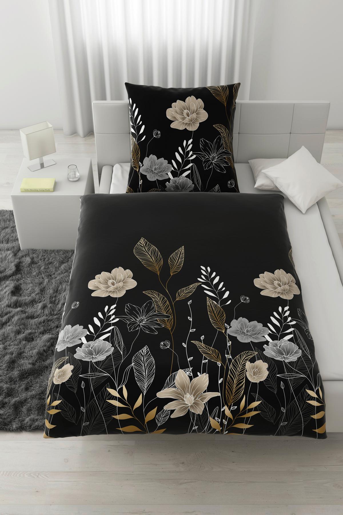 Bettwäsche Nala in Grau ca. 135x200cm - Anthrazit, ROMANTIK / LANDHAUS, Textil (135/200cm) - Mömax