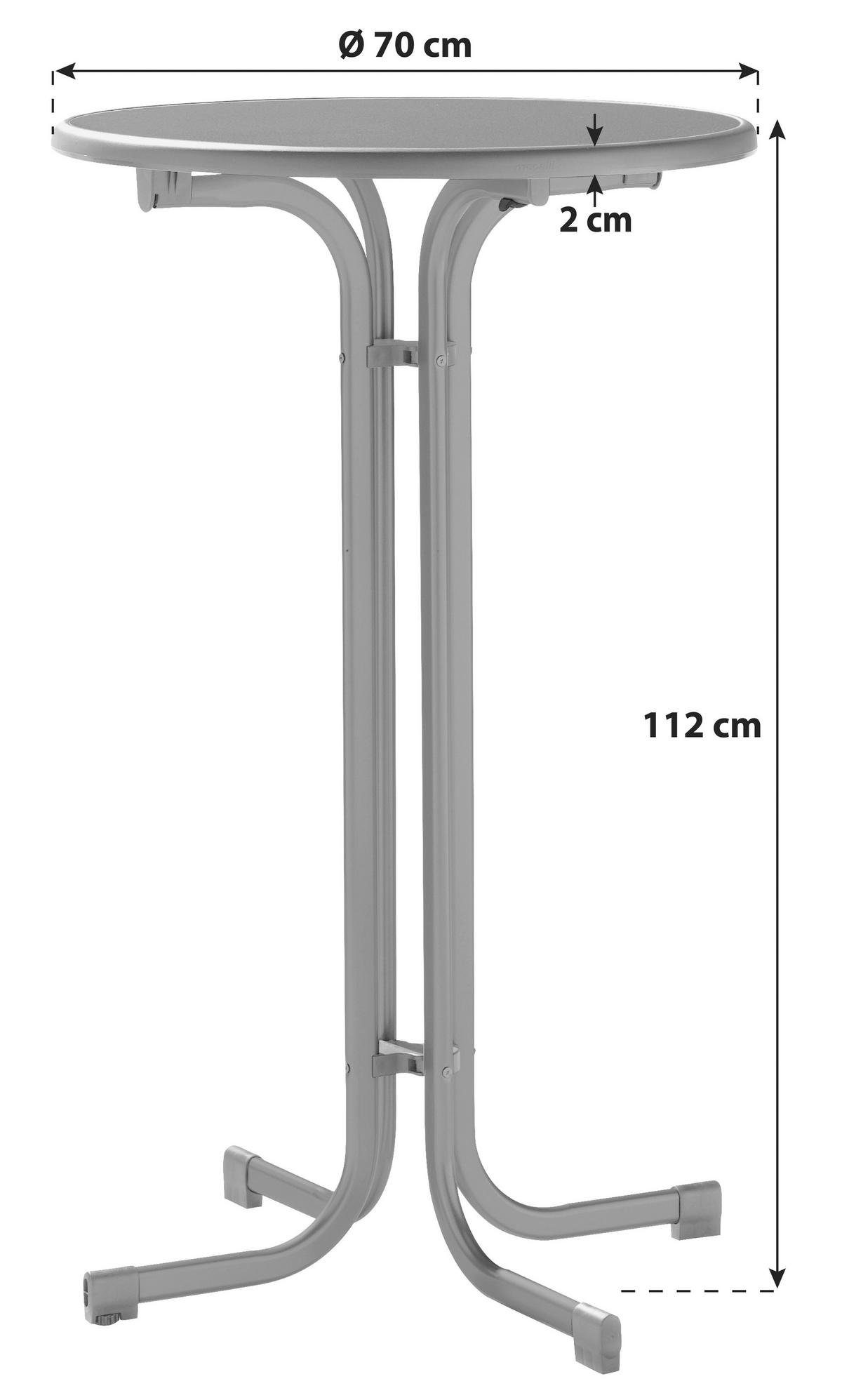 Gartentisch Grau klappbar ca. 70x70x112cm - Grau, MODERN, Holzwerkstoff/Metall (70/70/112cm) - Sieger
