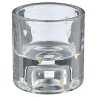 Teelichthalter Herz I Klar/Goldfarben - Klar/Goldfarben, Basics, Glas (5,5/6/5,5cm) - Mömax