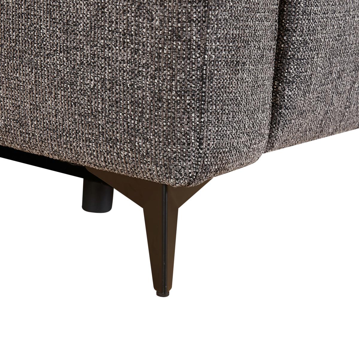 Wohnlandschaft Milano Graphitfarben - Graphitfarben/Schwarz, Modern, Holz/Textil (254/82-105/177cm) - Based