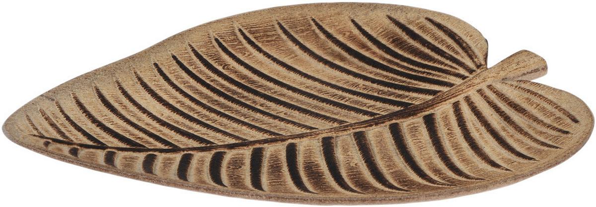 Dekor Tálca Leaf - natúr, fa (32/25/1,5cm)