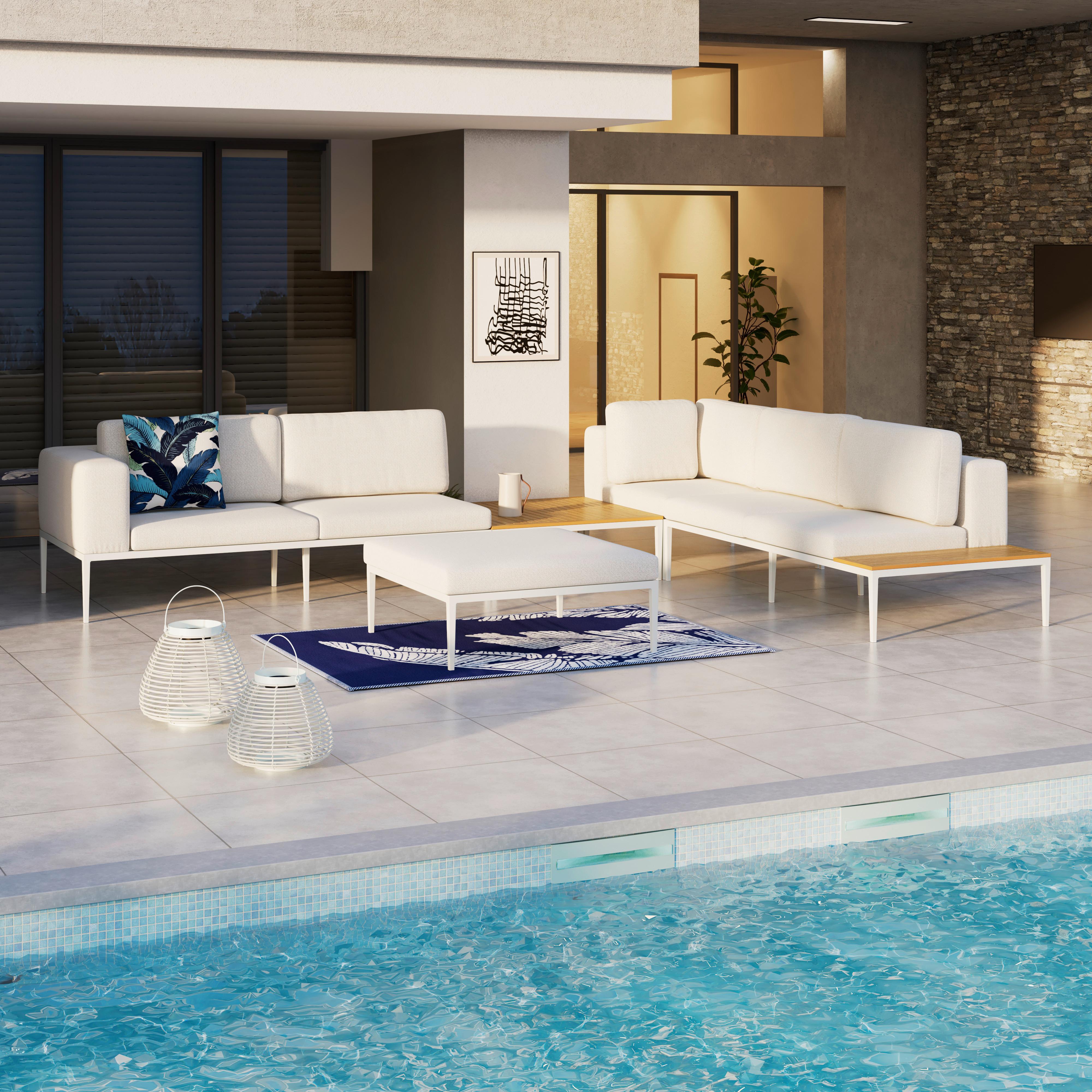 Lounge Garnitura Anna, Krem - krem barve/naravne barve, Moderno, kovina/umetna masa (270/68/90cm) - Bessagi Garden