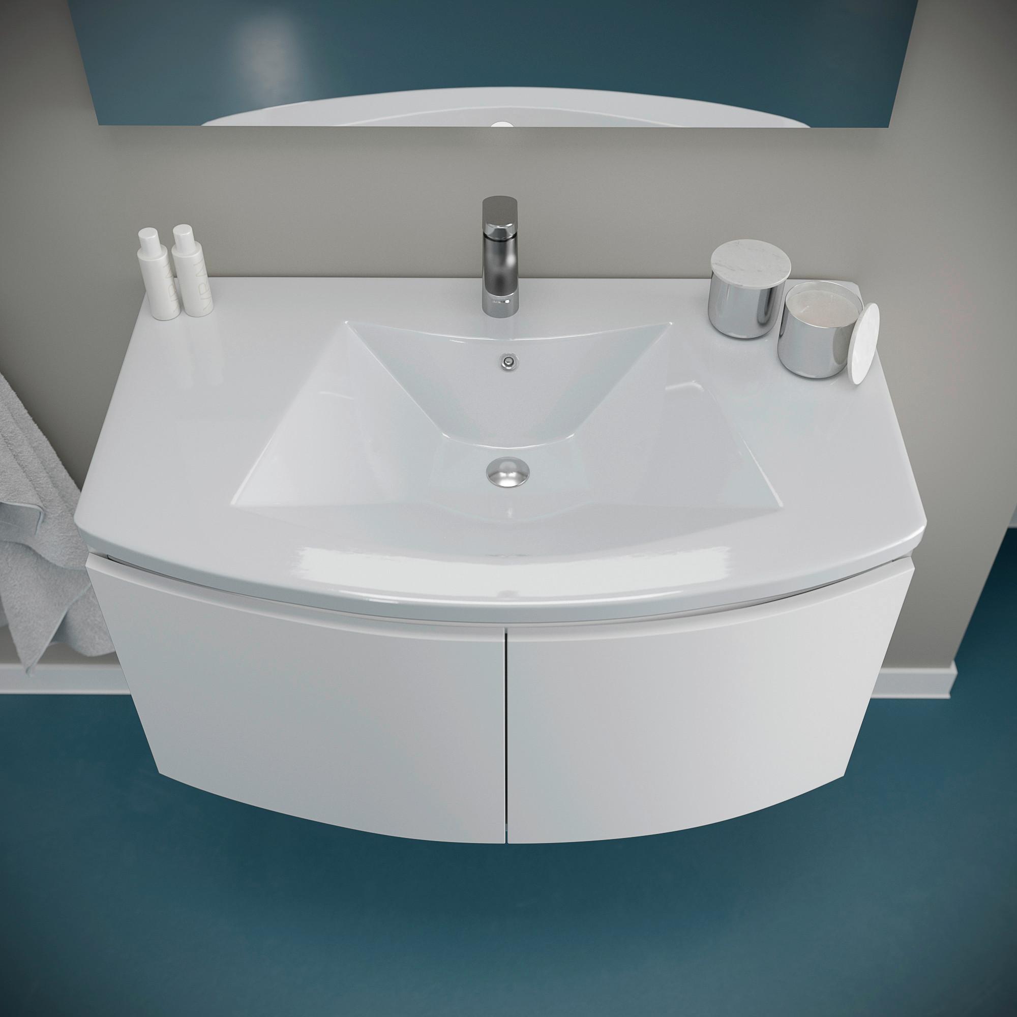 Mobilier baie Giulia - alb, Basics, ceramică/material pe bază de lemn (81/102/49cm)