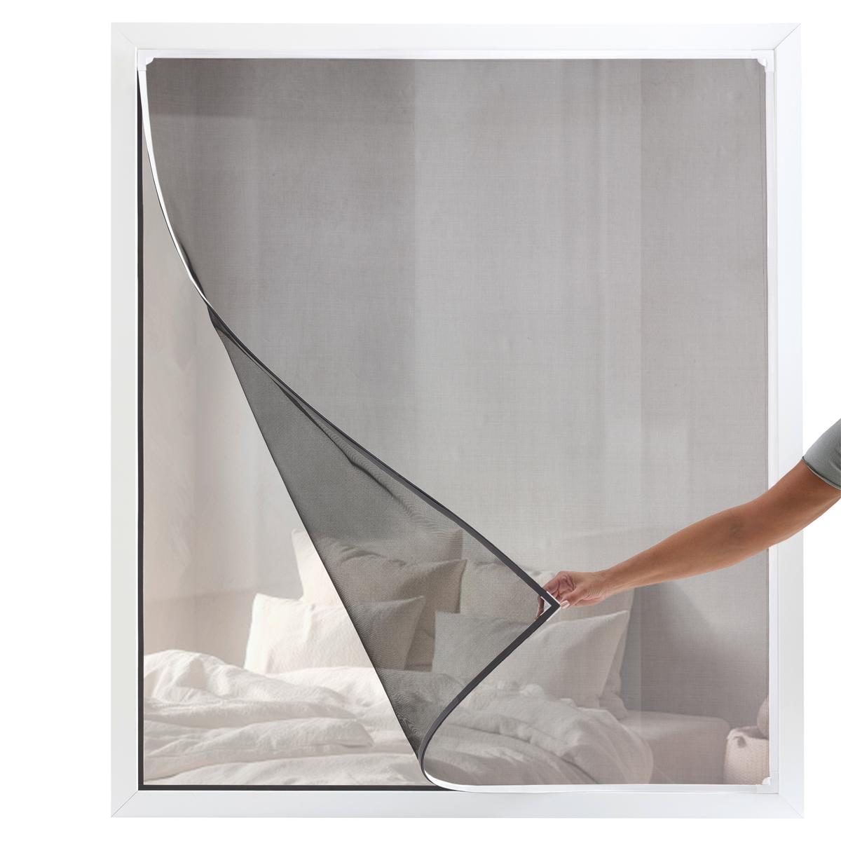 Insektenschutzfenster Magnetfenster Weiß - Weiß, Textil (130/150cm) - Mömax