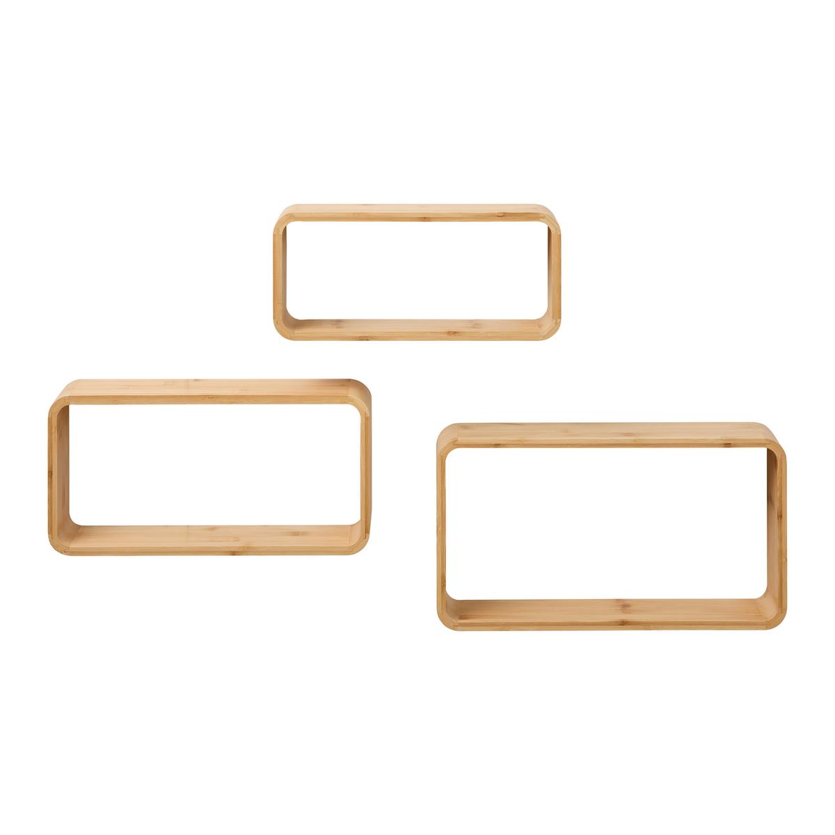 Boniie Set Zidnih Polica 3/1 - prirodne boje, Natur, prirodni materijali (44/40/36/40/40/61/24/20/61cm) - Based