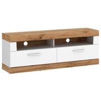 Tv Komoda Merida - bijela/bijela visoki sjaj, Romantično / ladanjski, drvni materijal/metal (140,3/53,15/41,9cm) - Modern Living