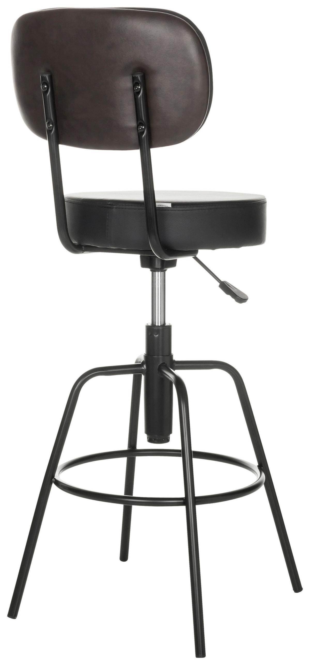 Barski Stol Disc High, Črna - črna, Basics, kovina/usnje (43/103-113/43cm) - MID.YOU