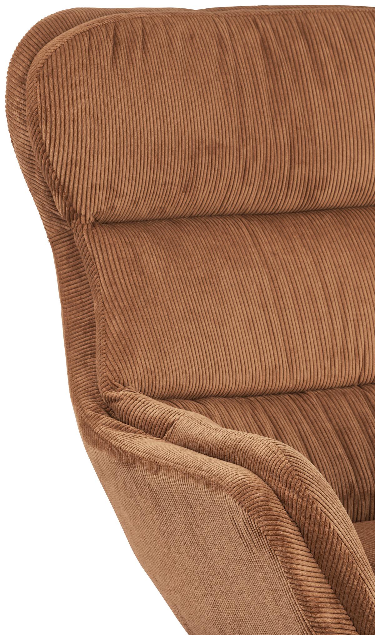 Set S Foteljem Tabbe, Oranžna, Žamet - črna/barve bakra, Moderno, kovina/tekstil (76/110/88,5cm) - Modern Living