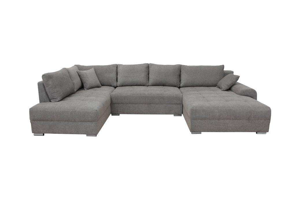 Kutna Garnitura Senso - siva/boje kroma, Moderno, tekstil/drvo (197/346/183cm) - Modern Living