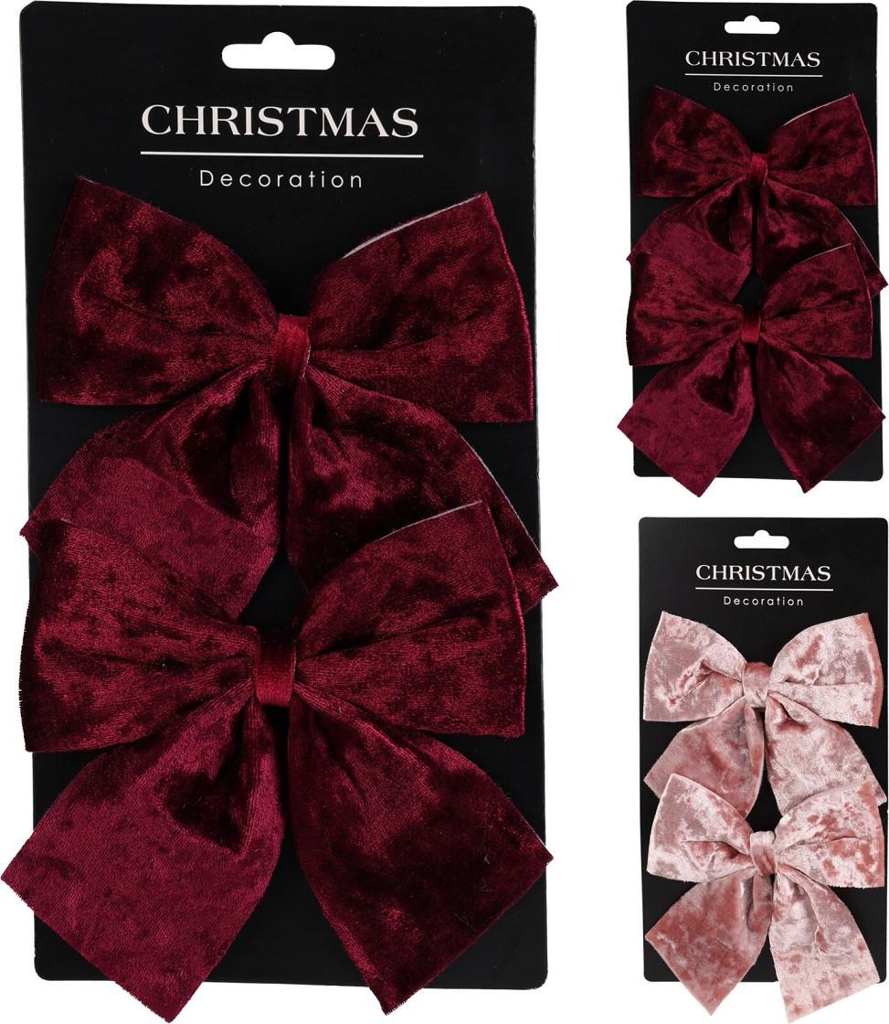 Ornamente brad de Crăciun 3/1 Jana - bordo/roz, Konventionell, textil (15/13/1cm)