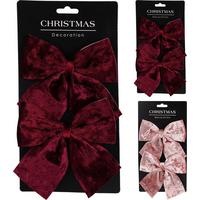 Ornamente brad de Crăciun 3/1 Jana - bordo/roz, Konventionell, textil (15/13/1cm)