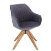 Armlehnstuhl Chill in Grau/Eiche - Eichefarben/Grau, Holz/Textil (60/83/65cm) - Premium Living