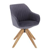 Armlehnstuhl Chill in Grau/Eiche - Eichefarben/Grau, Holz/Textil (60/83/65cm) - Premium Living