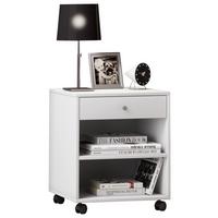 Nachtkästchen ROLDA Weiß - Silberfarben/Weiß, MODERN, Holzwerkstoff/Kunststoff (45/54/38cm) - MID.YOU