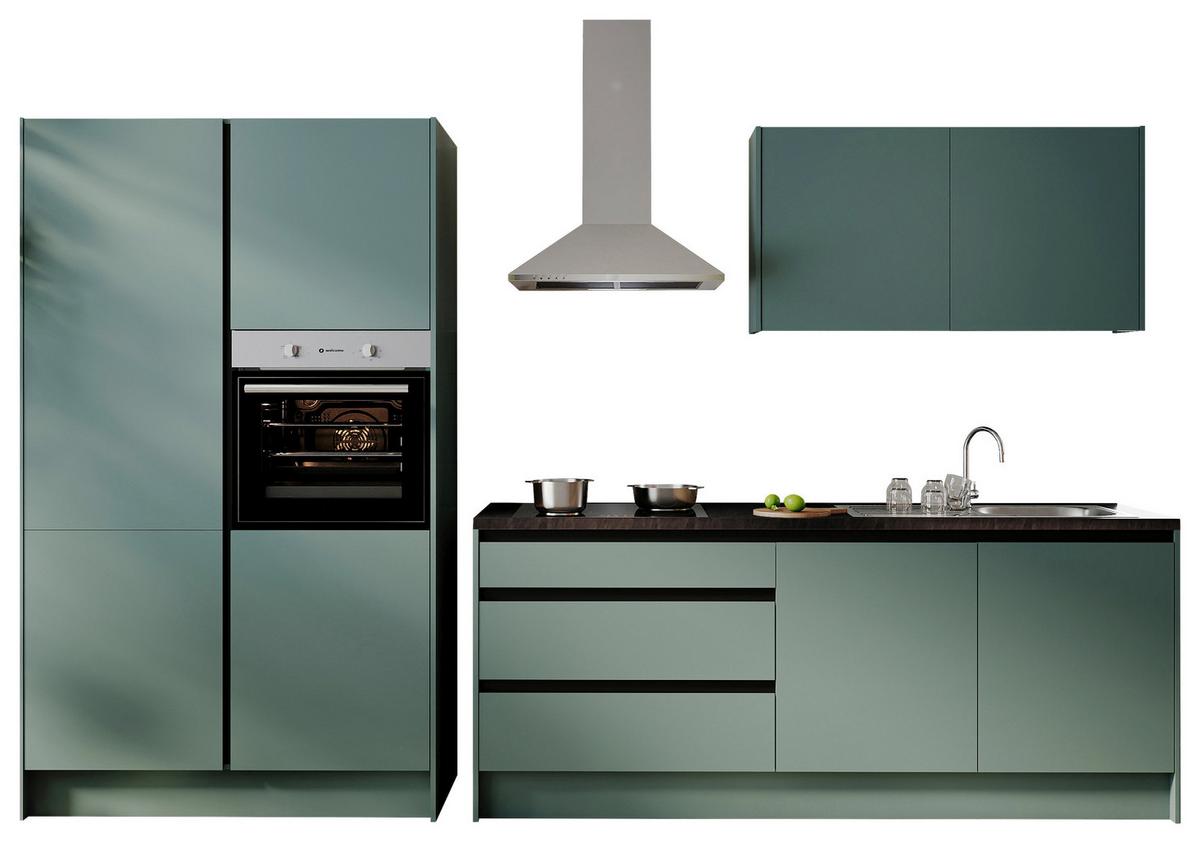 Konyhablokk Gépek Nélkül Troja Zb 335 Green-F - fekete/zöld, Design, faalapú anyag (335cm)