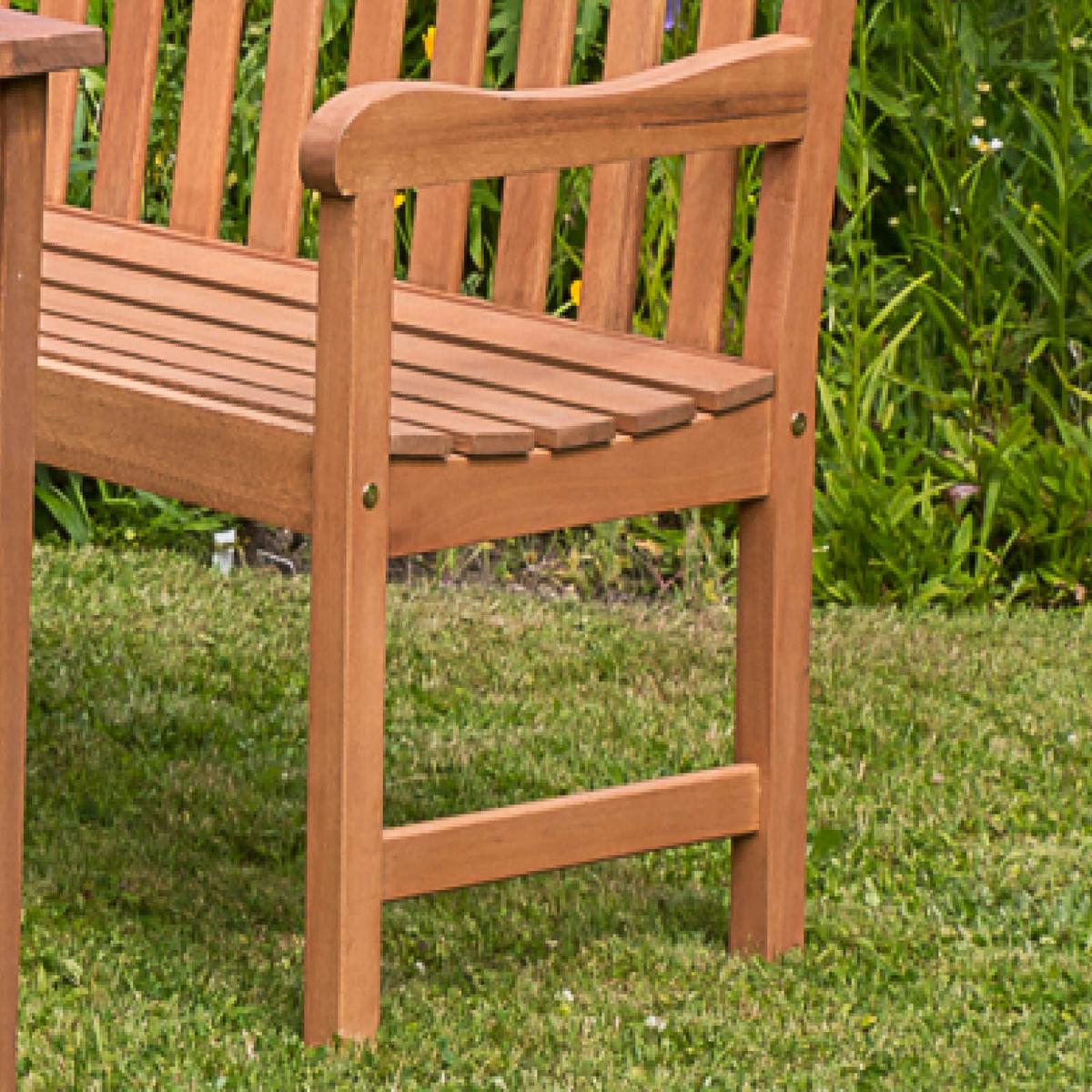 Gartenbank Santos aus Eukalyptus Natur - Naturfarben, Basics, Holz (107/89/58cm) - Gardenson