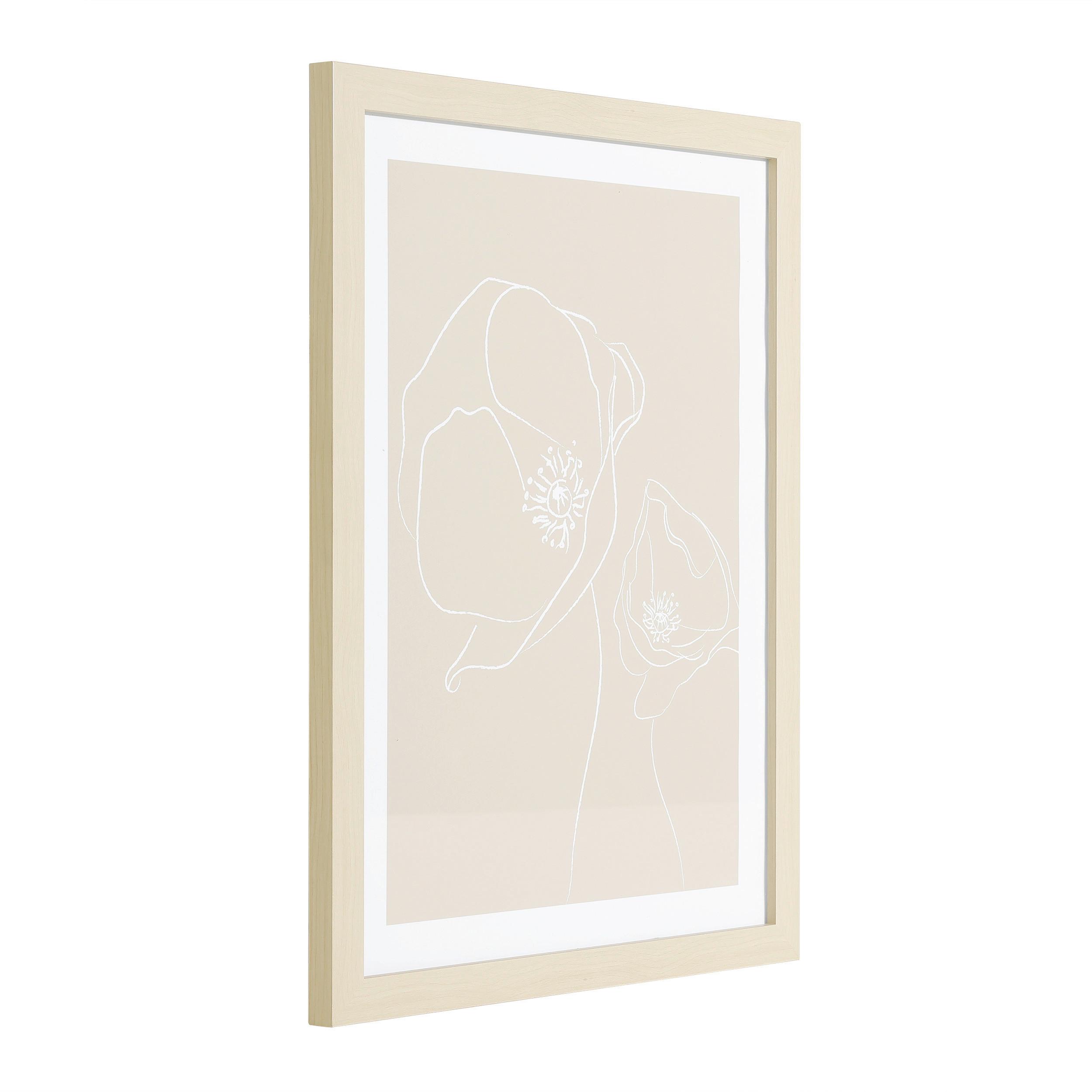 Bild Roberval Weiß/Pink ca. 33x43cm - Pink/Eichefarben, Trend, Glas/Papier (33/1,6/43cm) - Eglo