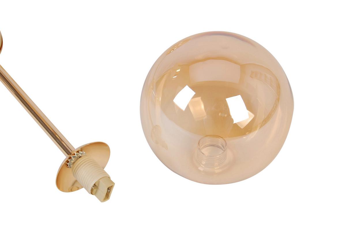 LAMPA SUFITOWA AMBER - kolor bursztynowy, Trend, metal/szkło (62/62/25cm) - Novel