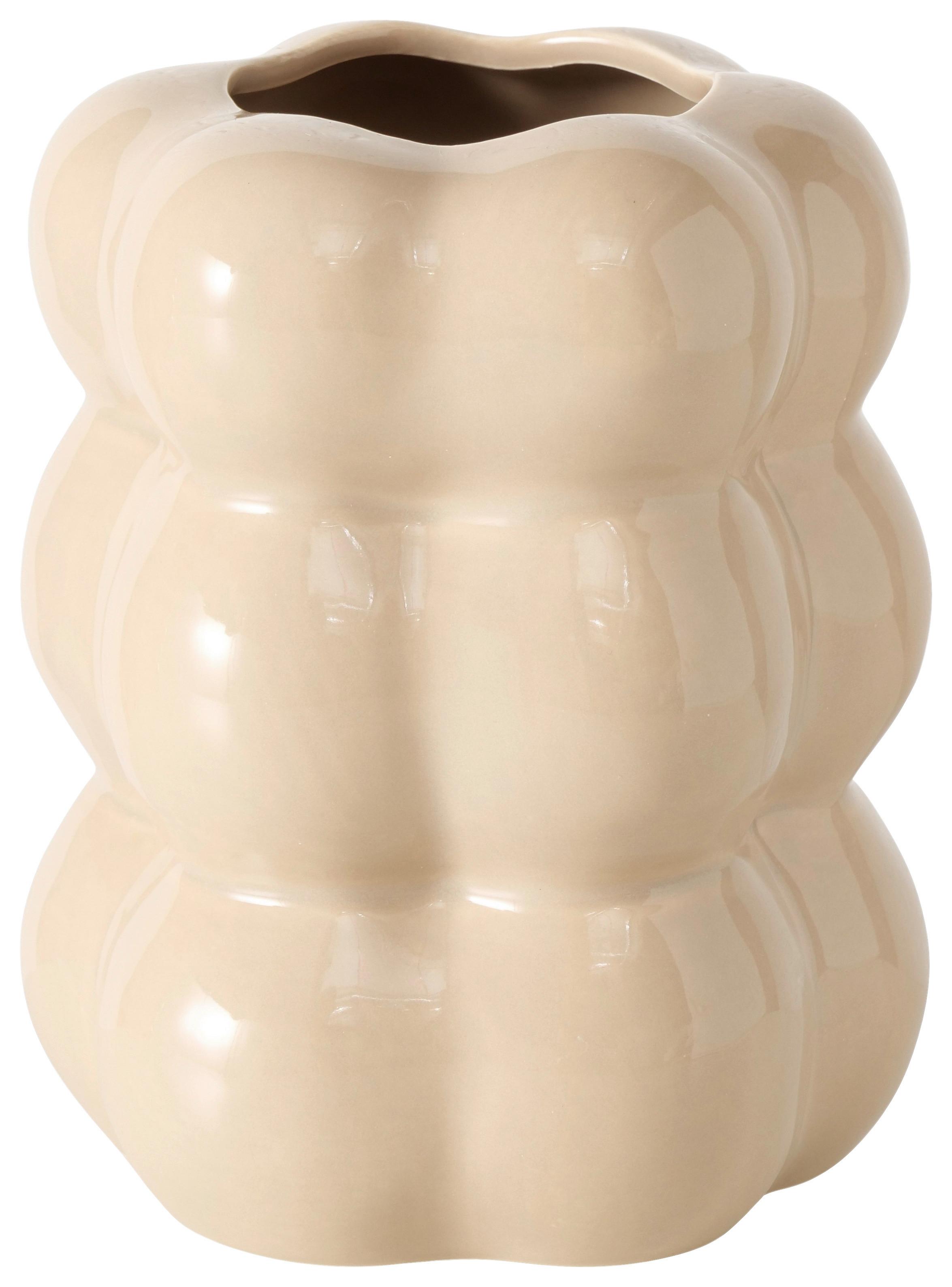 Vase Lumina I Beige - Beige, Basics, Keramik (14/16,3cm)