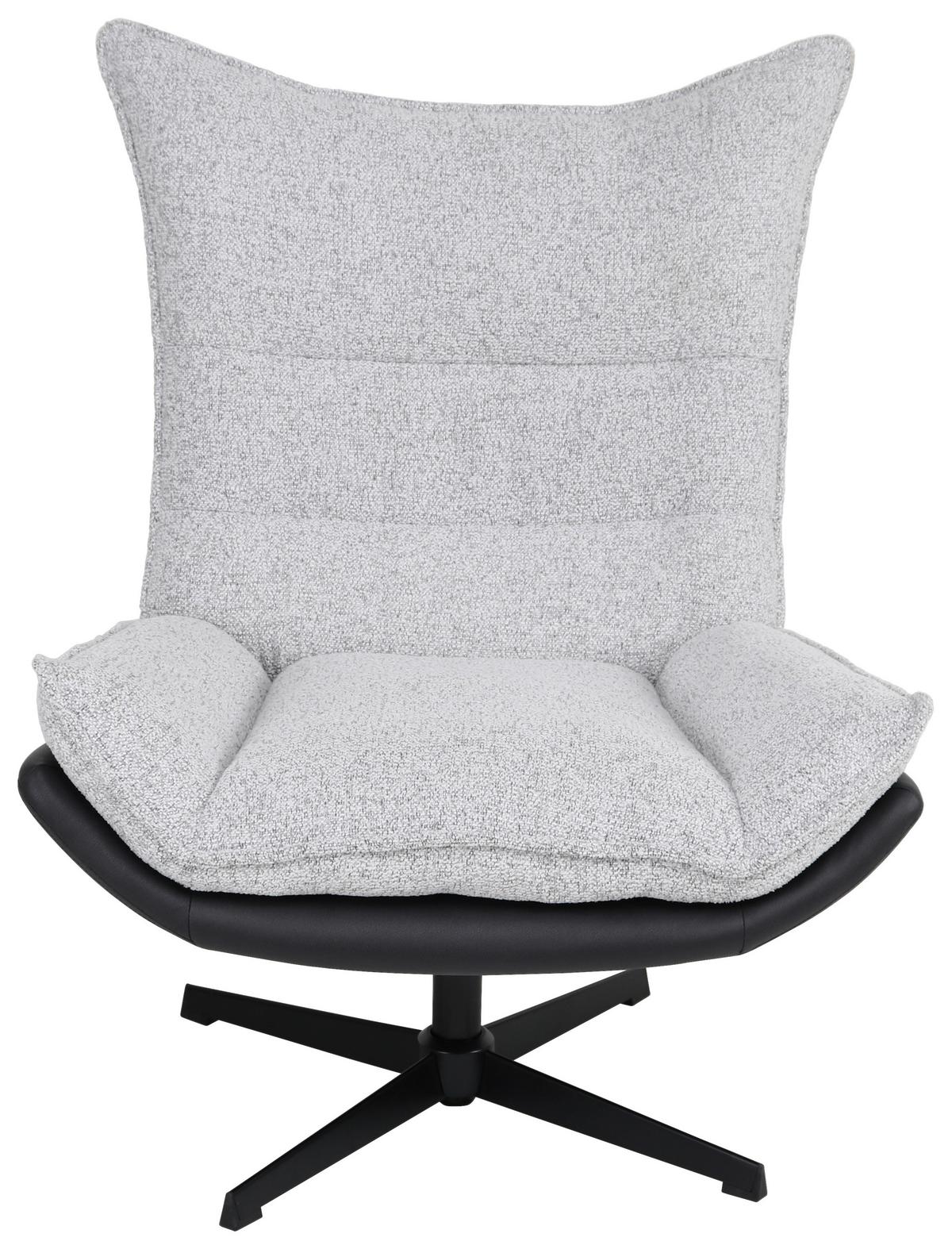 Fotel Audrey - krémszínű/fekete, Modern, textil/fa (82/104/89cm) - Mömax